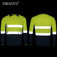 Vente en gros polo de sécurité à manches longues réfléchissant haute visibilité respirant personnalisé pour le travail de nuit en plein air