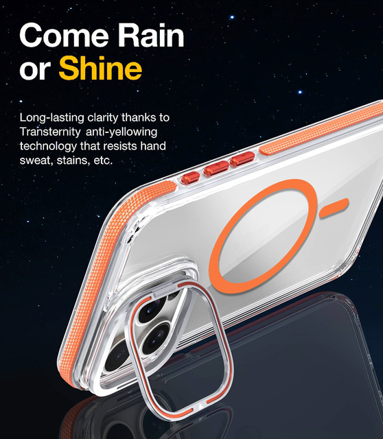 Clear Magnetic Phone Case with Built-in Camera Lens Kickstand for iphone 14 case Shockproof Protective Cover