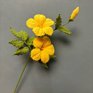 Exquisito Ramo de <span class=keywords><strong>Flores</strong></span> de Campsis Tejidas a Crochet, Hechas a Mano, de Primera Calidad, para Decoración del Hogar, Bodas y Fiestas - Product Image 1