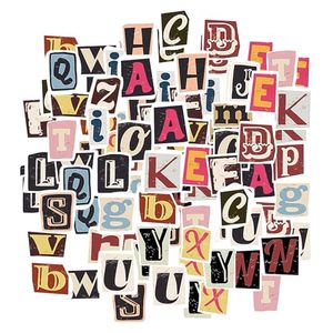 Vintage Anime Style Letter <b>Box</b> <b>Vinyl</b> Stickers Reusable DIY Adhesive Decorations for Holiday Tent Use - Product Image 1
