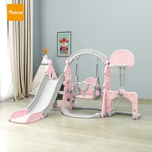 Stabile und starke Tragfähigkeit Hot Sale Kunststoff Kinderspiel zeug Kinder Baby Indoor Rutsche Mit Schaukel Set Kommerzieller Spielplatz S.