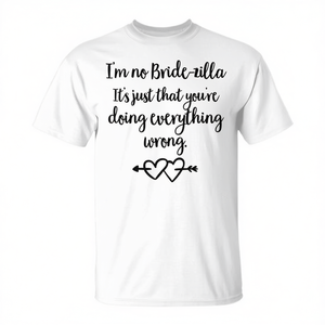 T-shirt Bridezilla blanc, t-shirt de mariage amusant pour demoiselles d'honneur, fête nuptiale, unisexe, en coton, col rond, manches courtes - Product Image 2