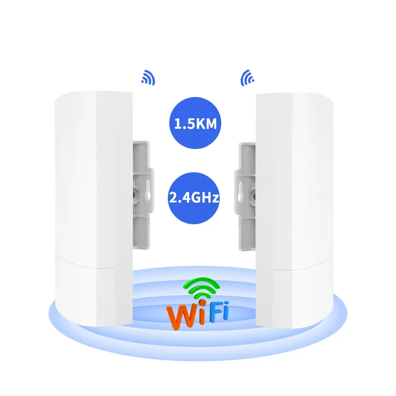 1 Wan 1 LanイーサネットWi-Fi2.4Gリモート防水ワイヤレスCpeWifiブリッジ1.5Km長距離屋外アクセスポイントPoeApルーター