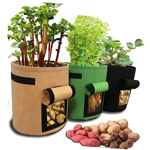Sacs de culture de pommes de terre de 10 gallons avec fenêtre à rabat, sacs de plantation de jardin avec poignée durable, pots en tissu non tissé épaissi - Product Image 1