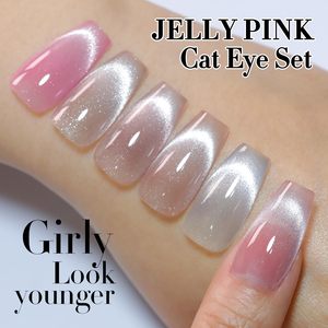 Kit de Vernis Gel Œil de Chat Double Rhythm 6 Couleurs Scintillant Pailleté avec Aimant Holographique Réfléchissant Magnétique UV pour Nail Art - Product Image 5
