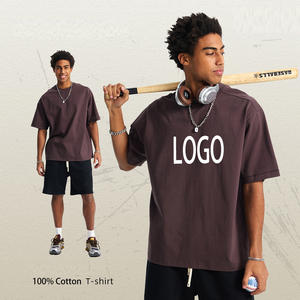 T-shirt unisexe de luxe en coton 100% 230GSM, poids lourd, impression personnalisée du logo, t-shirt uni, t-shirt oversize pour homme - Product Image 1