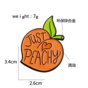 Groothandel Nieuwe Mooie Perzik Fruit Personificatie Kleding Corsage Metalen Broche Ust Perzik Zacht Email Pin - Product Image 5