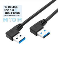 Premium Links-Rechts-Winkel 90-Grad USB 3.0 zu USB Kabel Stecker zu Stecker Typ A zu A USB 3.0 Verlängerungskabel Hochgeschwindigkeits-Datensynchronisation