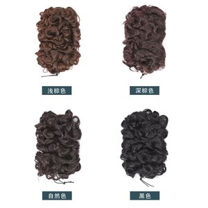 Chignon de mariée bouclé pour femme, perruque queue de cheval en fibre chimique haute température, style floral pour mariage et fête - Product Image 2