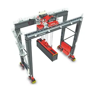 Rubber tired gantry lifting crane with rubber rtg girder wheelted tyre gantry crane for Ultimate Port Efficiency
