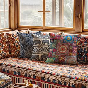 หมอนพิมพ์ลาย<span class=keywords><strong>เพลง</strong></span>พื้นบ้านสไตล์โบฮีเมียนย้อนยุคแบบชาติพันธุ์ สำหรับโรงแรม ห้องนั่งเล่น พนักพิงโซฟา - รูปทรงปรับแต่งได้ - Product Image 2