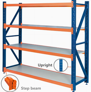 Food Book Supermarket Industrial Used 4 Tier Assembled Garage <strong>Shelving</strong> Blue <strong>Steel</strong> Iron <strong>Warehouse</strong> Metal Storage <strong>Shelf</strong> - Product Image 5
