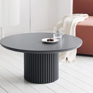 Mesa de centro redonda sencilla, mesa informal, mesa redonda para sala de estar o balcón, decoración de interiores, mesa de centro de color sólido, pequeña - Product Image 2