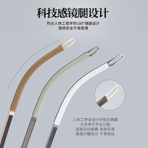 Monture de lunettes semi-cerclées rectangulaires en alliage pour homme style Voss 34617, branches antidérapantes en silicone, origine Danyang - Product Image 5