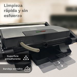 GRL-MARBLE Mini Griglia Elettrica 1000W in Acciaio Inossidabile con Piastre Antiaderenti per Cucina Interna - Product Image 5