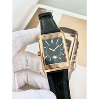 Montre classique étanche 5A Reverso de haute qualité, double fuseau horaire, montre de luxe automatique mécanique