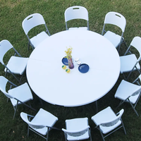 Vente en gros de meubles d'extérieur de haute qualité table pliable de 72 pouces en plastique tables pliantes pour repas, bbq, camping, pique-nique