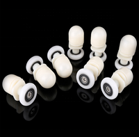 8 pièces/ensemble accessoires de cabine de douche en alliage de Zinc en plastique roues à poulie unique salle de bain verre coulissant porte de douche rouleau