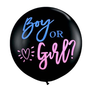36 inch black latex gender reveal balloon
