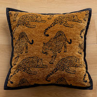 Moderne Simple Rétro Léopard Jacquard Tricoté Oreiller De Chevet Style Antique Lit Petit Déjeuner Canapé Coussin pour La Maison En Gros