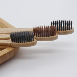 Manche en bambou 100% naturel en bois coloré avec brosse à dents non jetable à poils de charbon de bois doux - Product Image 4