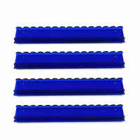 Support de Mahjong en acrylique de 20 pouces avec tige de poussée, support de Mahjong transparent bleu en forme d'éventail, accessoire de jeu de Mahjong portable et étanche