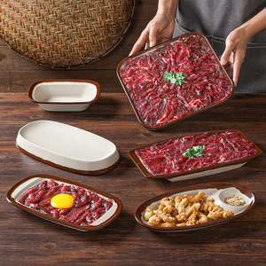 Xiangyuan <b>melamine</b> tableware <b>plates</b>, commercial retro style, restaurant and hotel side dish <b>plates</b>, buffet, hot pot restaurant, - Product Image 2