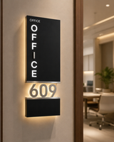 Plaque de porte d'hôtel personnalisée en fer avec rétroéclairage LED, numéro de chambre, plaque de numéro de maison, écologique, résistante à l'eau, décoration