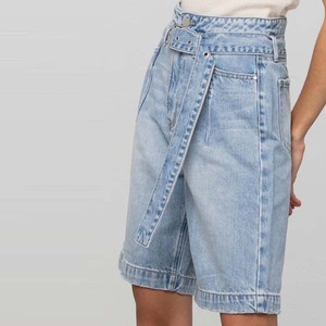 <strong>Women's</strong> High Waist Vintage Summer <strong>Shorts</strong> Loose <strong>Denim</strong> Jeans with Button Decoration Breathable <strong>Knee</strong> <strong>Length</strong> Distressed Wash - Product Image 2