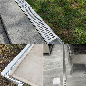 Kit de drainage en résine compact avec <span class=keywords><strong>grille</strong></span> en acier inoxydable pour cour, balcon et zone de piscine - Product Image 4