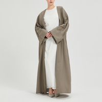 Abaya Personnalisée en Lin Naturel pour Femme, Respirante, Longueur Totale, Abaya Musulmane Unie pour Femme