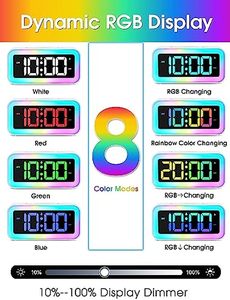 Electric LED <b>Digital</b> Desk Alarm <b>Clock</b> Temperature Display Acoustic Control Sensing USB Charging Pen Holder Plastic Bathroom - Product Image 3