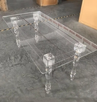 Fabrik-Großhandel Meistverkaufter Transparenter Acryl-Esstisch Kristall-Hochzeits-Outdoor-Möbel