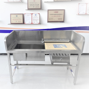 لوازم مطاعم الفنادق طاولة معالجة الأسماك مخصصة SS طاولة تحضير السمك طاولة قتل الأسماك - Product Image 1