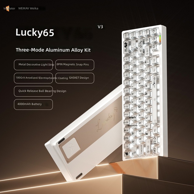 Weikav Lucky65v3 Wireless Mechanical Keyboard Aluminum Alloy RGB Three-mode Notebook for E-sports Games