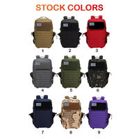 Sac à dos tactique noir personnalisé pour homme 45L, imperméable, avec système Molle et porte-gobelet