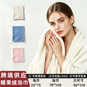 Toalla de Baño de Terciopelo Suave, 300-499 Gsm, Felpa de Coral, Absorbente, de Secado Rápido, para Uso Doméstico, Forma Rectangular, Lavable a Máquina - Product Image 4