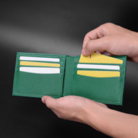Dompet pria panjang kulit PU bermotif silang tempat banyak tempat kartu kredit tempat dompet perak Logo kustom grosir