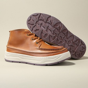 Men's Genuine <b>Leather</b> Flip Top <b>Work</b> <b>Boots</b> Elevator Shoes with Thick Sole Retro Casual Breathable Walking Shoes and <b>Leather</b> Shoes - Product Image 4