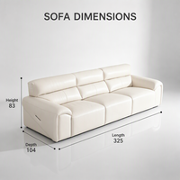 Canapé d'angle électrique 3 places en cuir véritable de luxe, moderne, OEM, pour hôtel, appartement, villa, maison