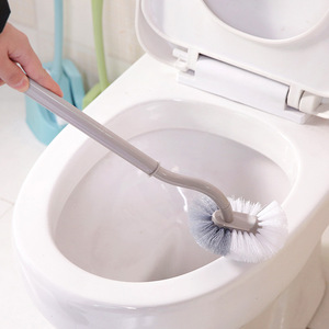 S Shaped Toilet <b>Brush</b> Plastic Long Handle Nylon Bristles For Bathroom Cleaning - Product Image 1