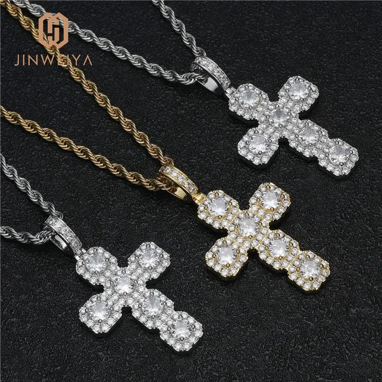 Jwy Nieuwe Mode-sieraden 925 Sterling Zilver Crystal Cross Hanger Ketting Bling Cross Hanger Ketting Voor Liefde