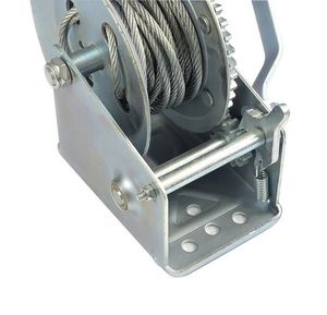 Treuil manuel robuste 1200 LBS/545 kg, treuil à <span class=keywords><strong>manivelle</strong></span> avec câble en acier, treuil auto-freinant pour remorque/bateau - Product Image 4