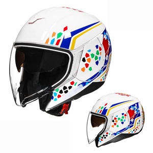 Casque de moto BAX certifié DOT en ABS <span class=keywords><strong>3</strong></span>/4 demi-face, double visière, unisexe, pour scooter coréen, avec fentes pour les oreilles, toutes saisons - Product Image 5