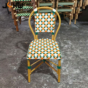 Chaise de <span class=keywords><strong>bistrot</strong></span> <span class=keywords><strong>en</strong></span> aluminium pour restaurant commercial, café, terrasse, style <span class=keywords><strong>bistrot</strong></span> français, chaise de <span class=keywords><strong>bistrot</strong></span> <span class=keywords><strong>en</strong></span> rotin PE à motif bambou pour extérieur - Product Image 2