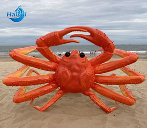 Modèle géant de <span class=keywords><strong>crabe</strong></span> roi en fibre de verre pour la décoration de restaurant de fruits de mer, sculpture de <span class=keywords><strong>crabe</strong></span> 3D éclairée par LED pour la décoration extérieure de vitrine - Product Image 5