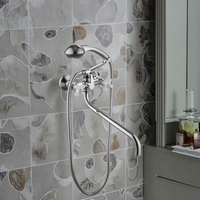 Robinet de douche à bec long polyvalent à double usage en laiton ensemble de douche de salle de bain et mitigeur de robinet de baignoire