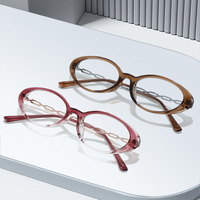 Lunettes anti-lumière bleue pour femmes, monture ovale à maillons, protection UV400, sans correction, pour ordinateur, tendance, vente en gros, logo personnalisé