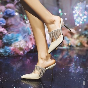 Special Design Pleated Decorate Women Sandals Open Square Toe Thin <b>High</b> <b>Heels</b> Sweet Bling Beauty Anti-Slippery Shoes - Product Image 6