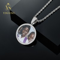 En Stock S925 Argent Hip Hop Bijoux Personnalisé Vvs Moissanite Image Pendentif Collier Personnalisé Femmes Hommes Rappeur Bijoux